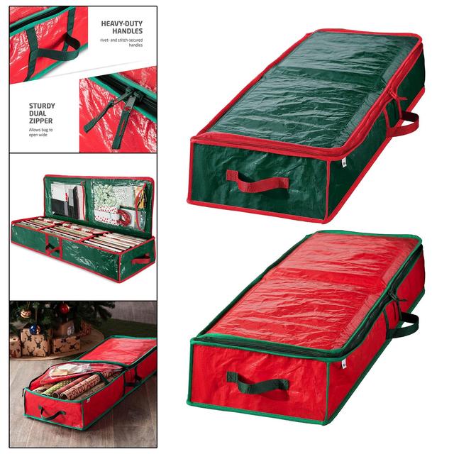 Christmas Wrapping Paper Storage Bag Under Bed Gift Packaging